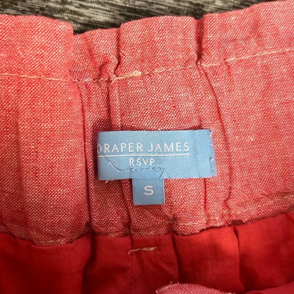 Draper James RSVP Linen Blend Paperbag Waist Shorts Coral Pink Tie Waist Size S - Picture 7 of 9